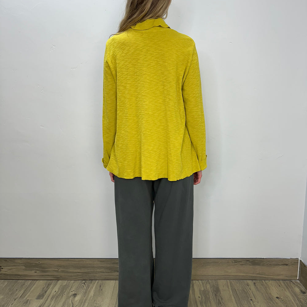 
                  
                    Tuscan Yellow Textured Long Sleeve Pleat Top
                  
                