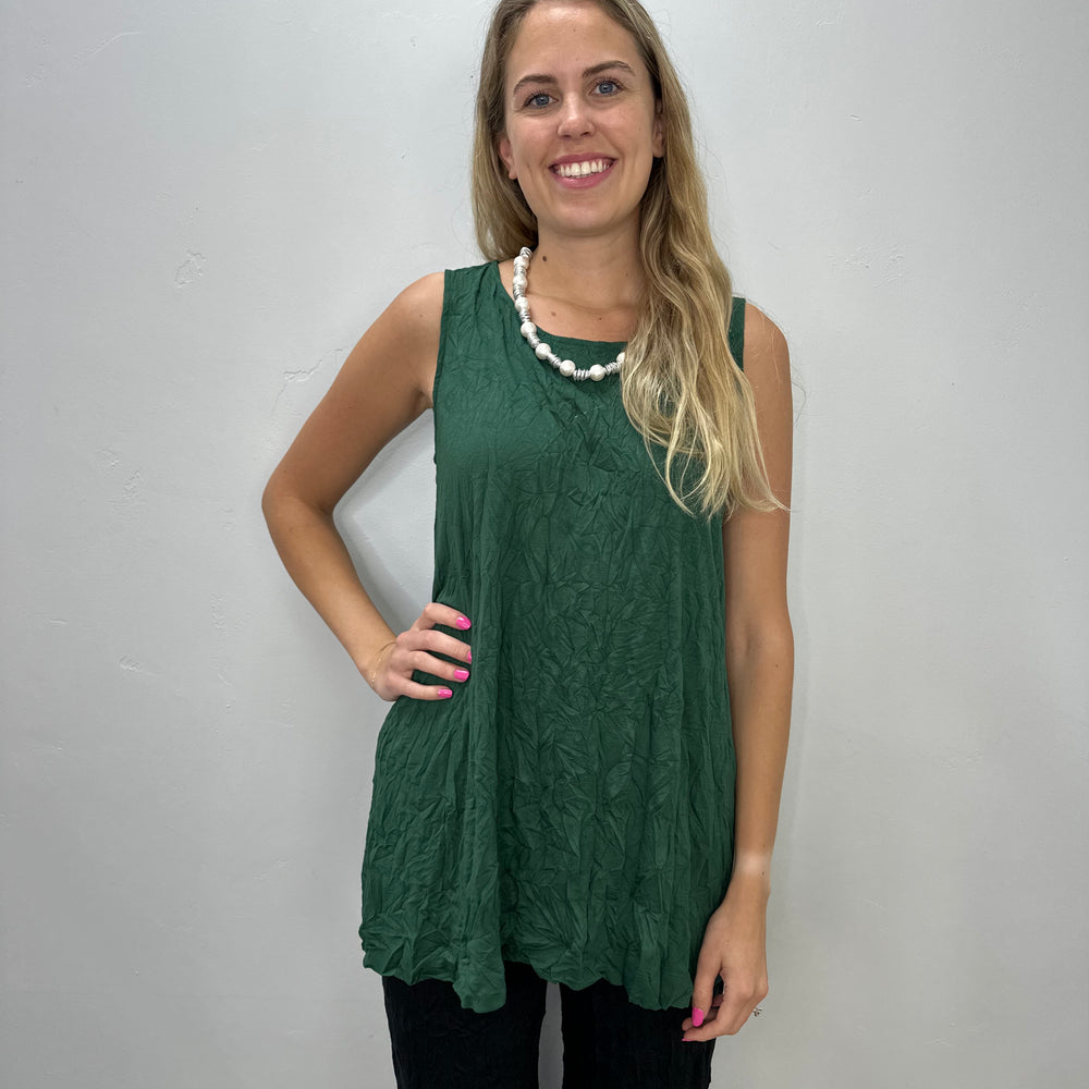 Liz Crinkle Tank - Brussel Green