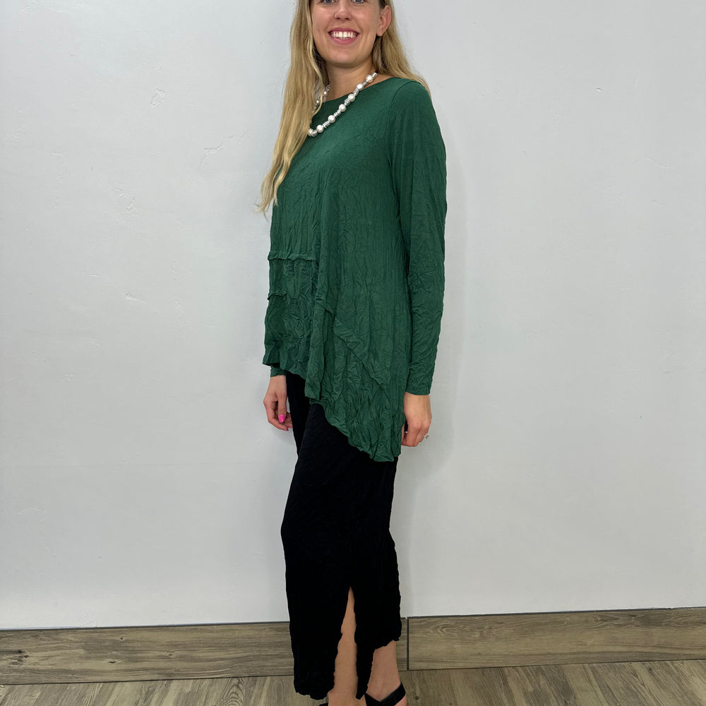 
                  
                    Brussel Green Asymmetrical Alessia Top
                  
                