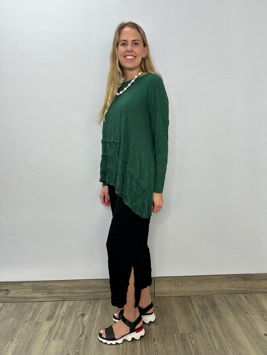 Brussel Green Asymmetrical Alessia Top