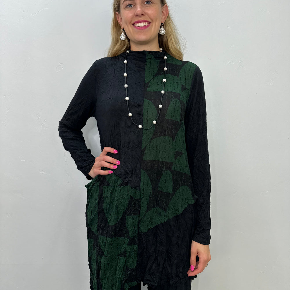 Brussel Green Asymmetric Octavia Tunic