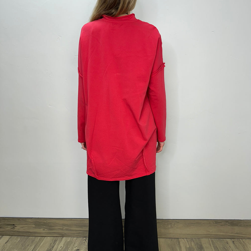 
                  
                    Cherry Red Long Sleeve Fleece Tunic
                  
                