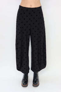 Black Velvet Dots Balloon Pant