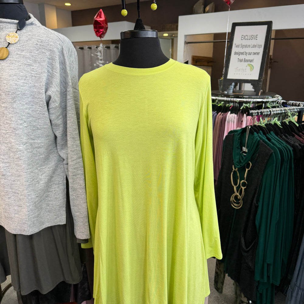 
                  
                    Long Sleeve Basic A-Line Tunic - Lime
                  
                