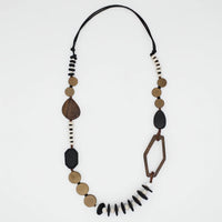 Brown Wooden Adjustable Necklace