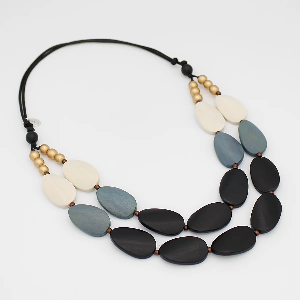 Grayscale Wood Necklace