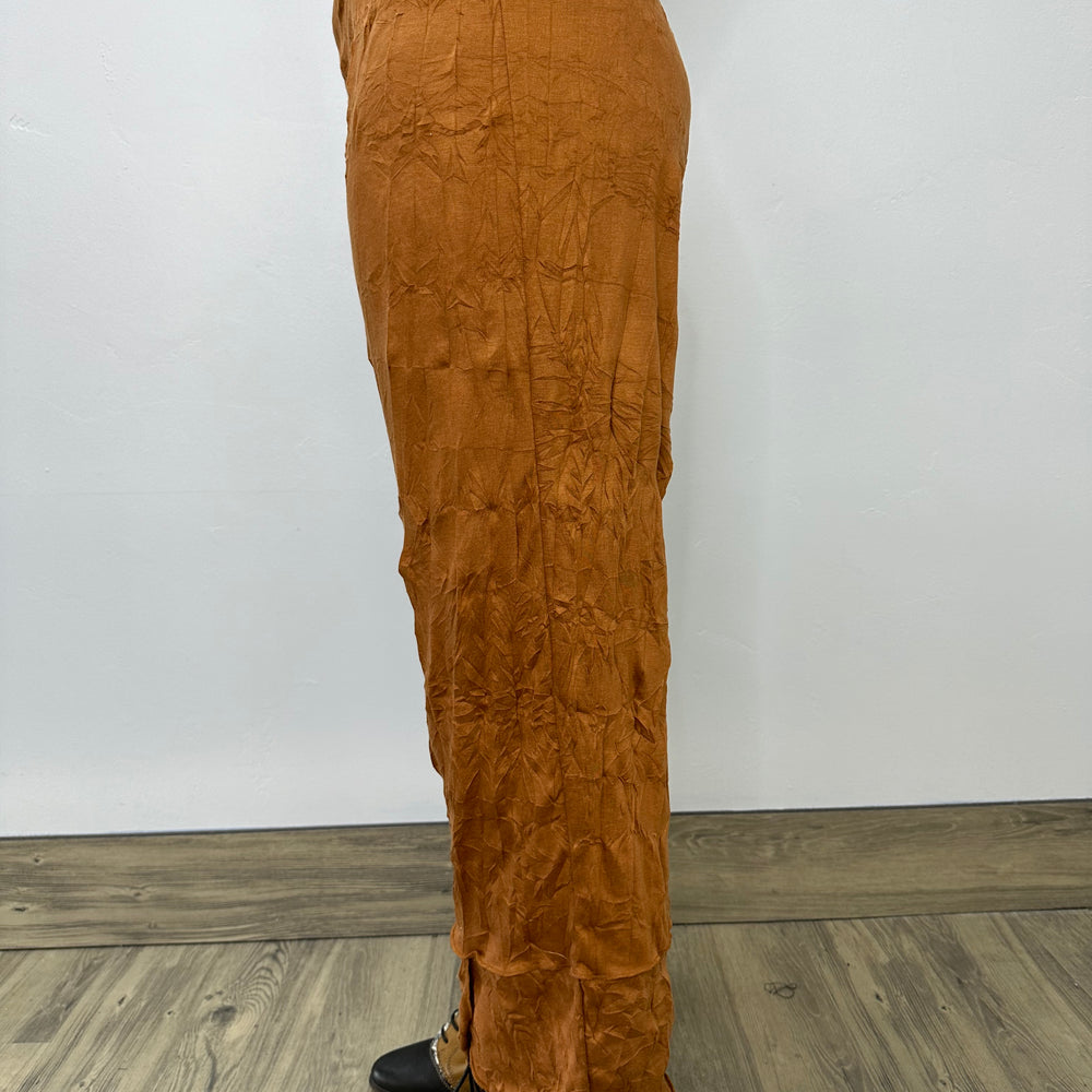 Copper Crinkle Full Length Pant