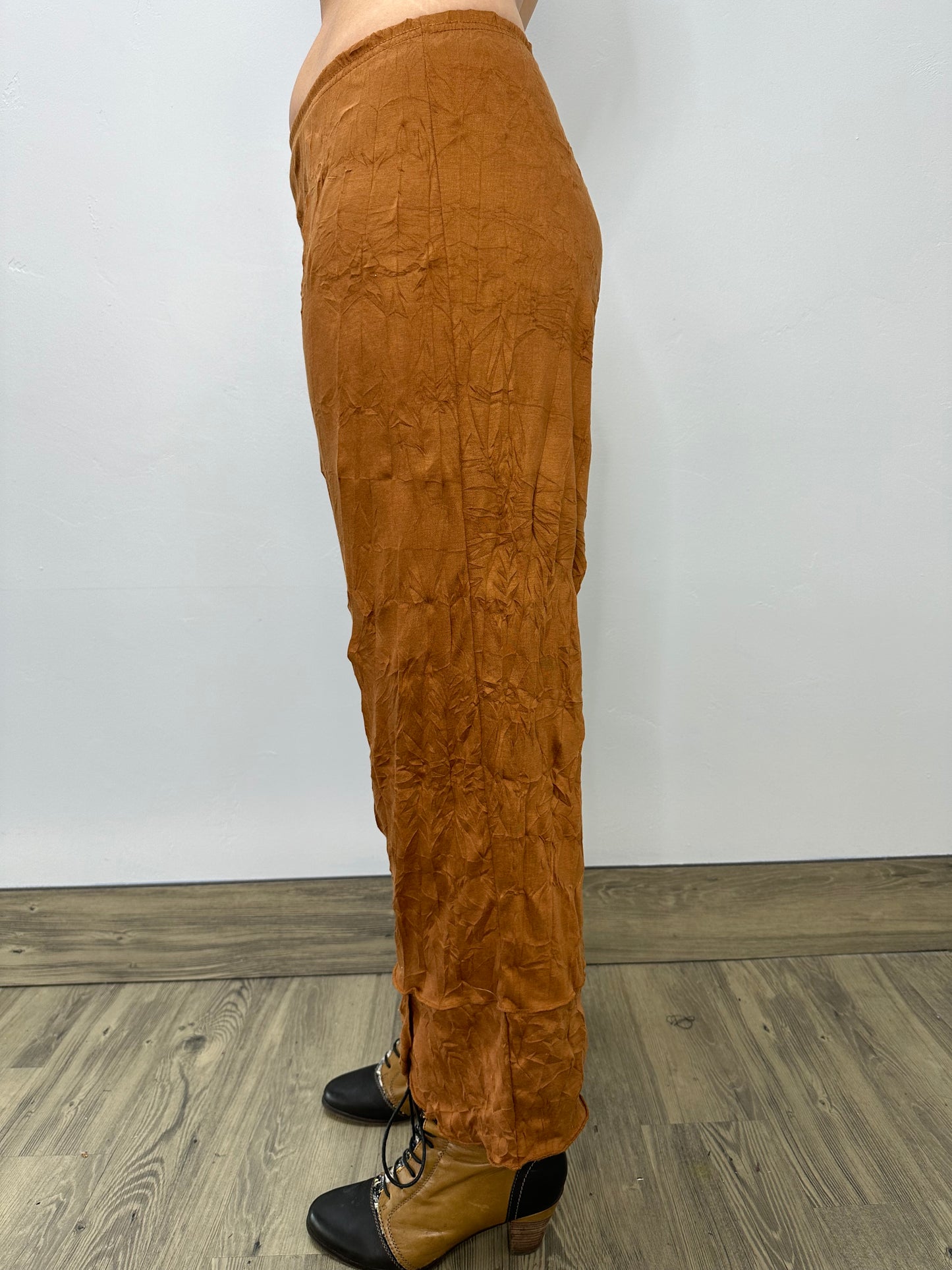 Copper Crinkle Full Length Pant