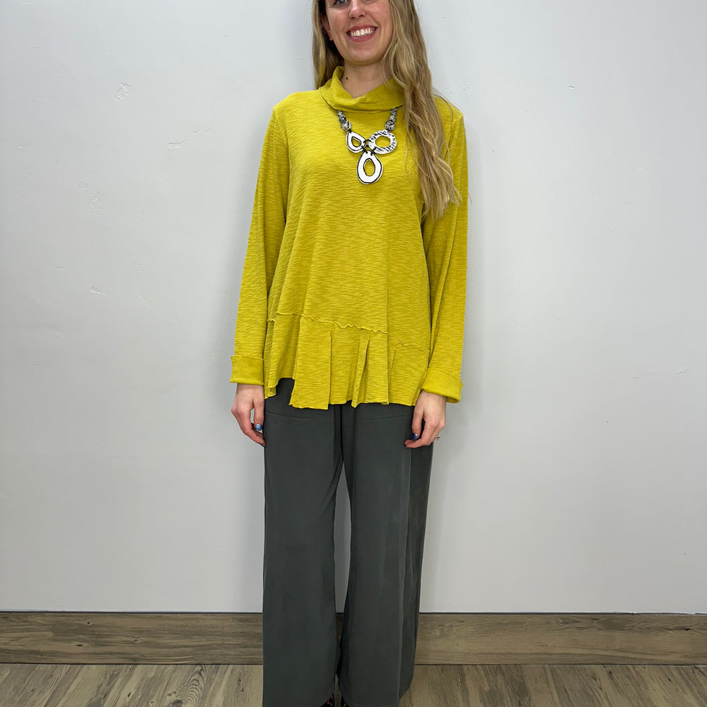 
                  
                    Tuscan Yellow Textured Long Sleeve Pleat Top
                  
                