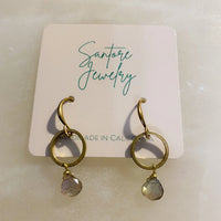 Labradorite Circle Gemstone Earrings