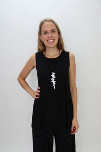 Black Sleeveless Tencel Tunic