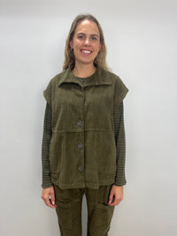 Olive Green Corduroy Vest