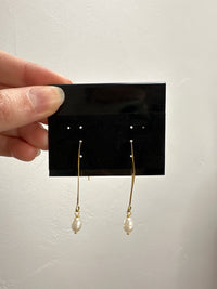 Pearl Brass Wire Earrings