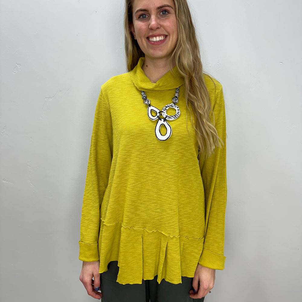 
                  
                    Tuscan Yellow Textured Long Sleeve Pleat Top
                  
                