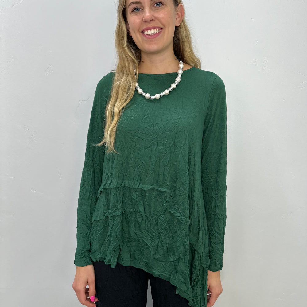 Brussel Green Asymmetrical Alessia Top