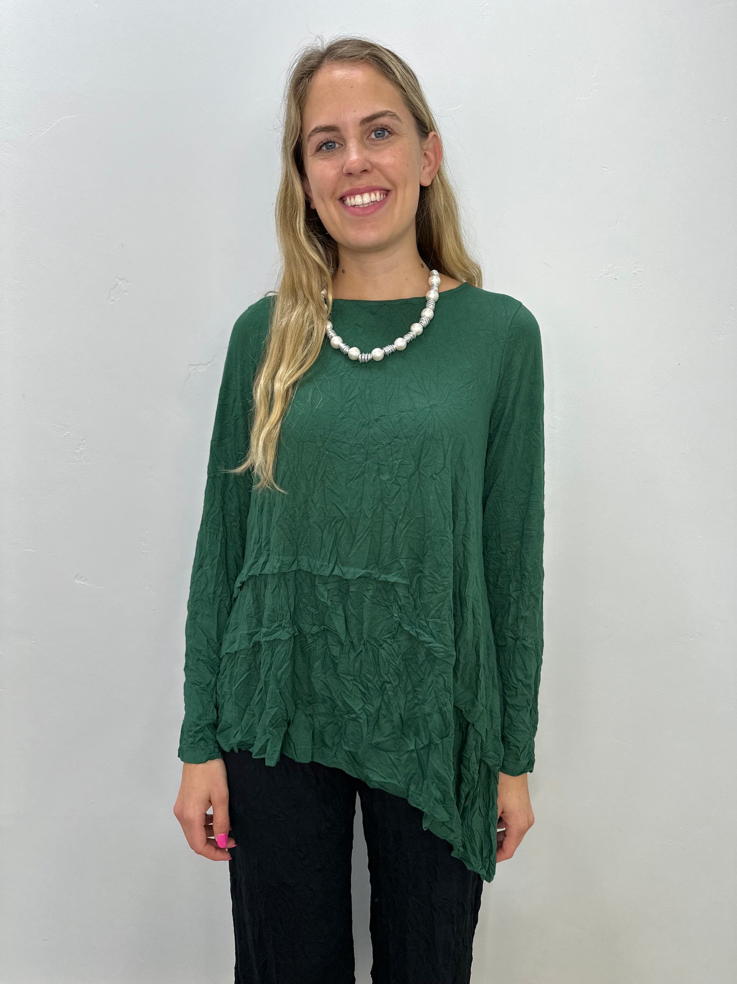 Brussel Green Asymmetrical Alessia Top