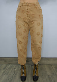 Tan Jeans with Red Star Accents