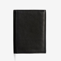 Black Genuine Leather RFID Trifold Wallet
