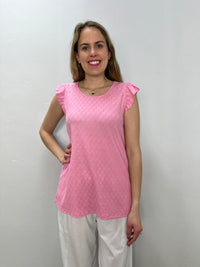 Light Pink Ruffle Sleeve Top