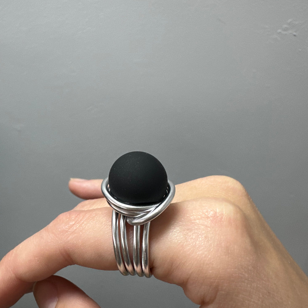 Black Acorn Ring