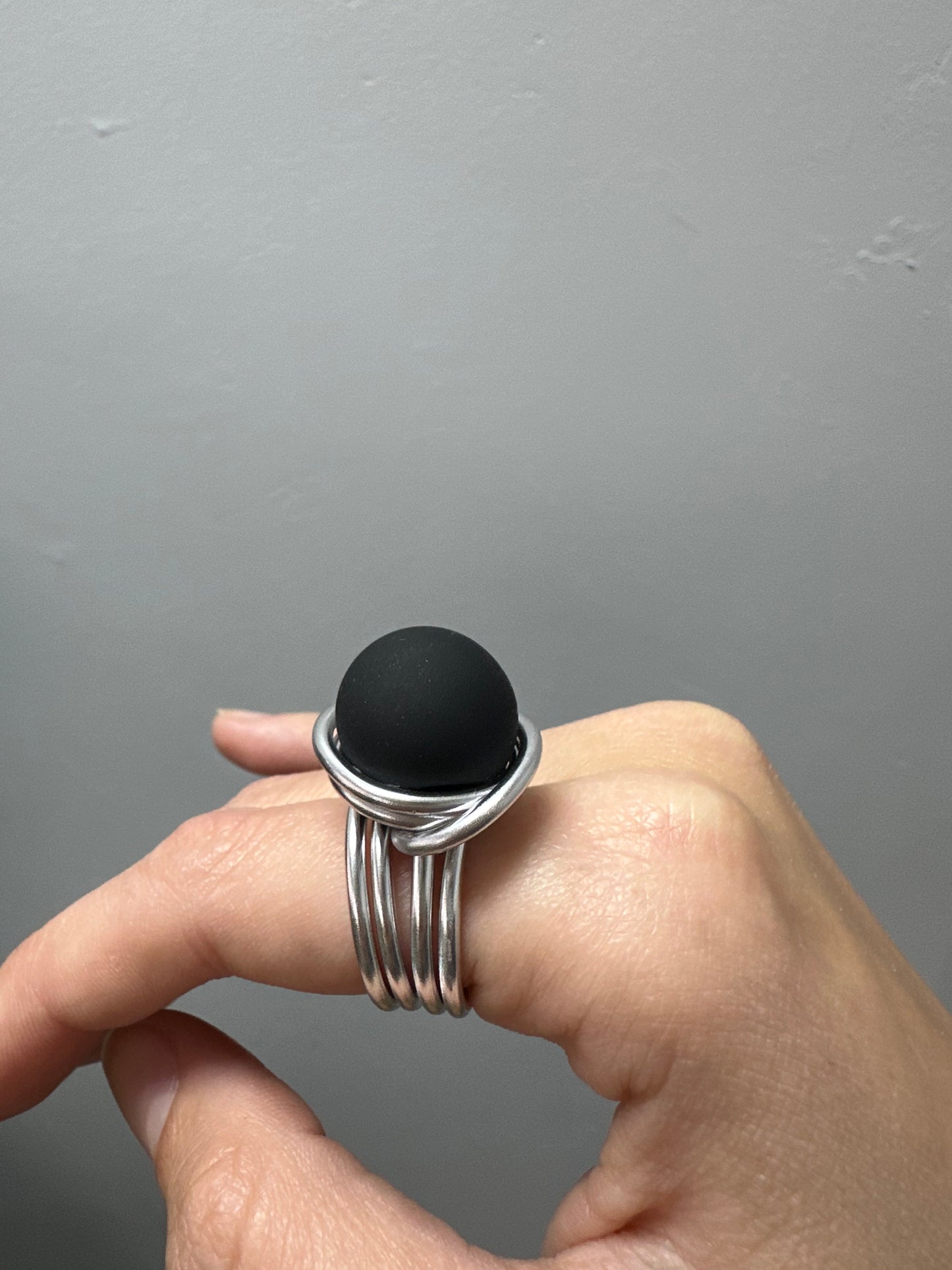 Black Acorn Ring