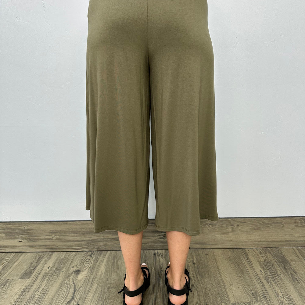 
                  
                    Olive Capri Wide Leg ITY with Pockets
                  
                