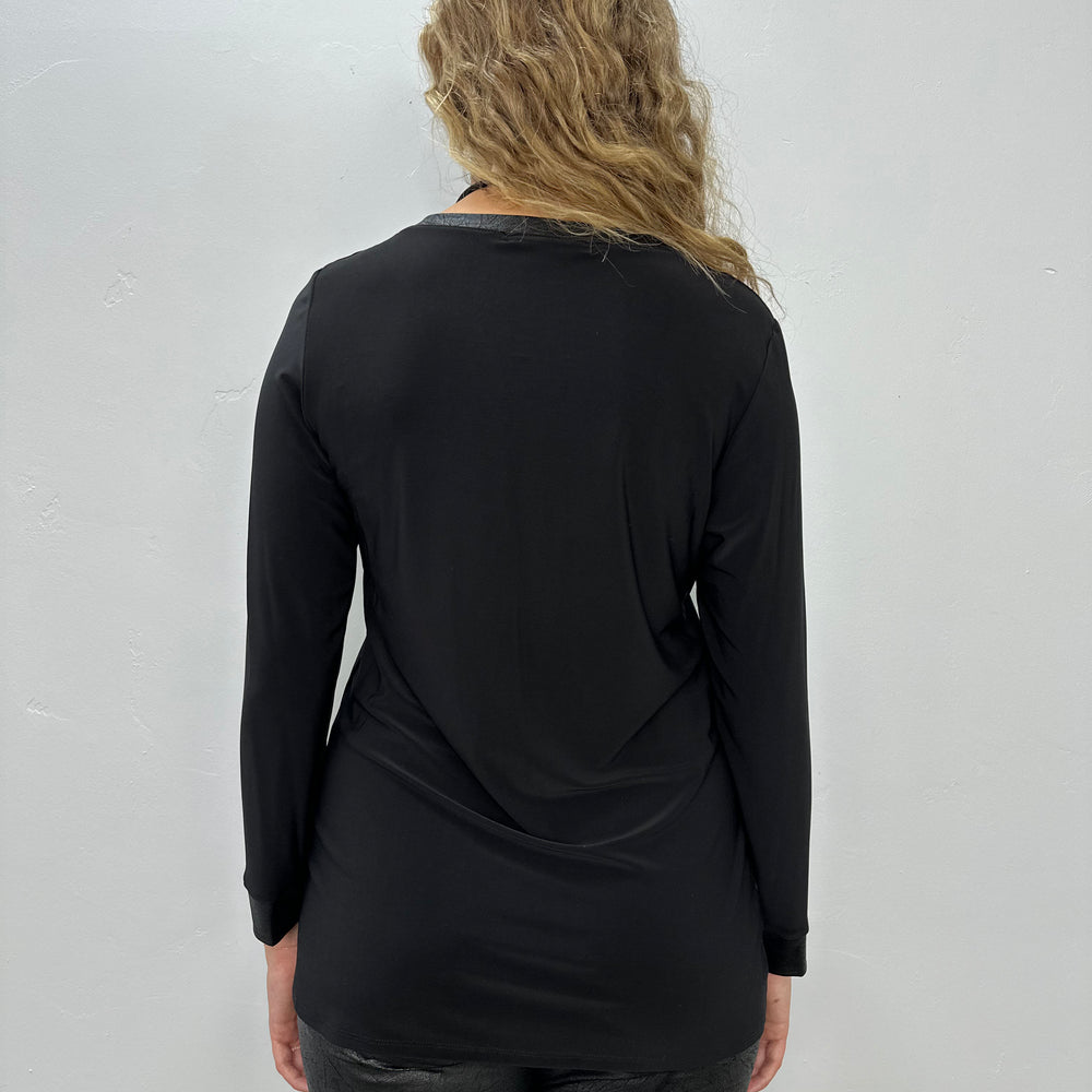 
                  
                    Black Long Sleeve Faux Leather Top
                  
                