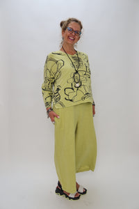 Pistachio Green V-Neck Scribbles Swing Top