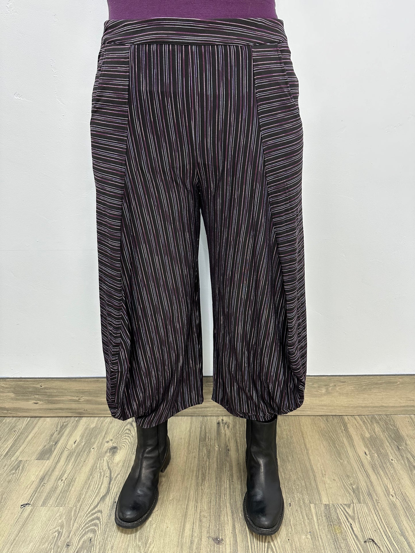 Raisin Purple and Black Stripe Jade Pant