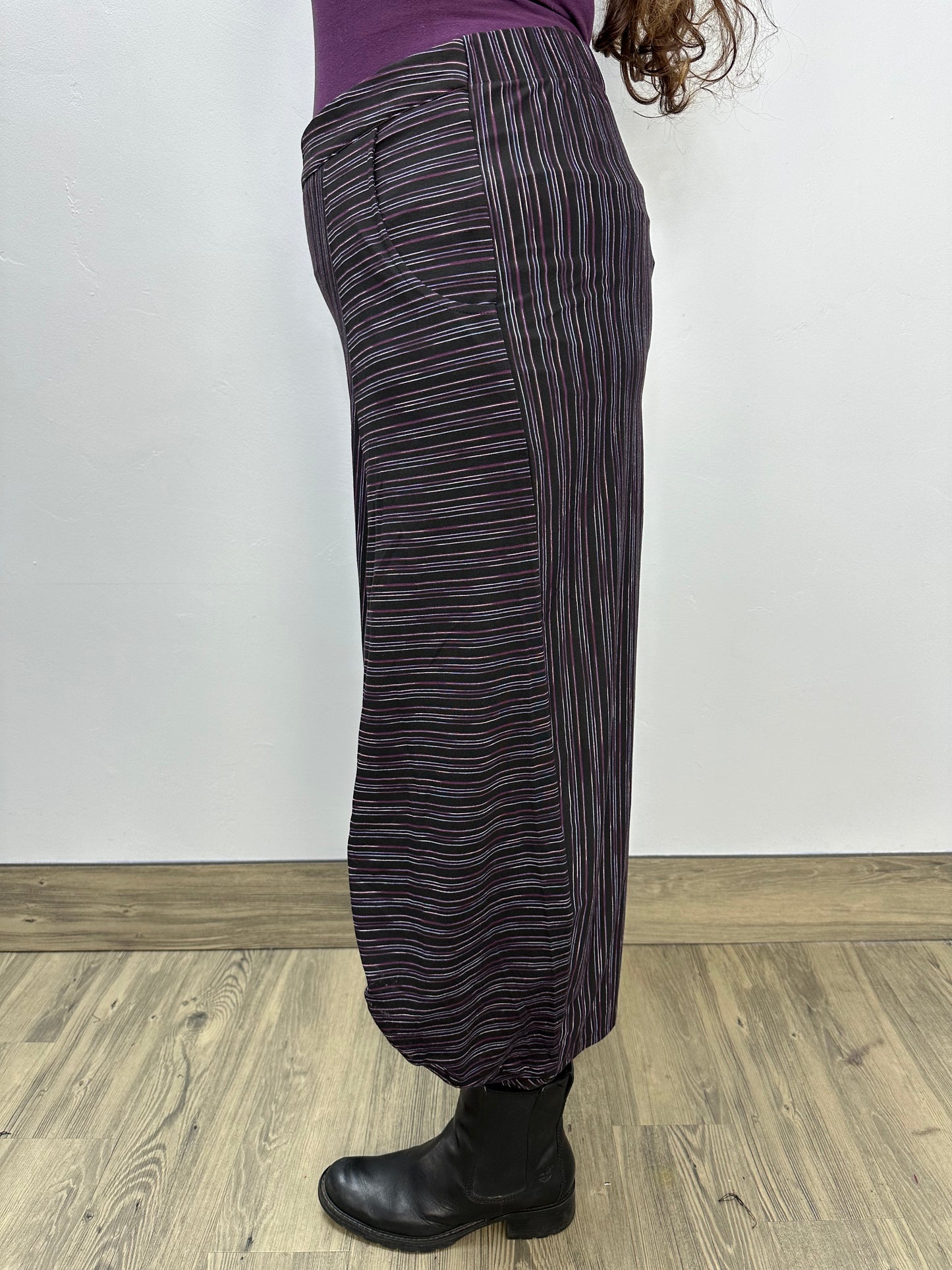 Raisin Purple and Black Stripe Jade Pant