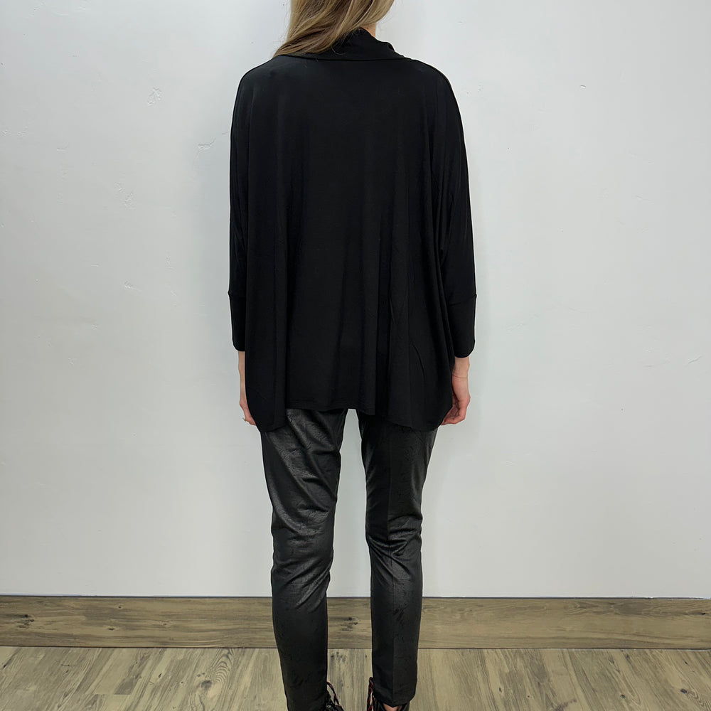 
                  
                    Black Tencel Cowl Neck Boxy Top
                  
                