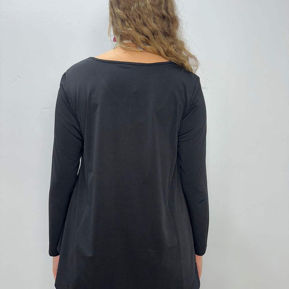 
                  
                    Black Vogue V-Neck Long Sleeve Demeter Top
                  
                