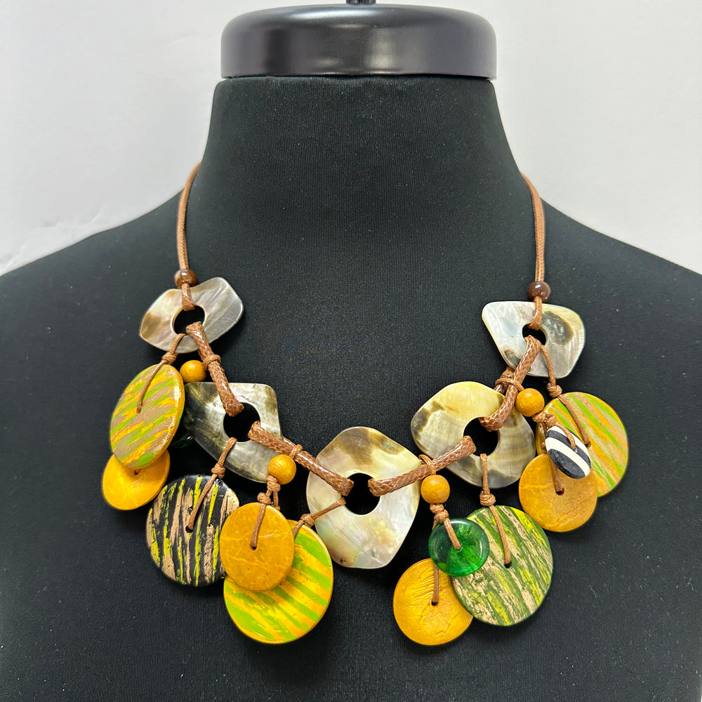 Green and Gold Beads Necklace