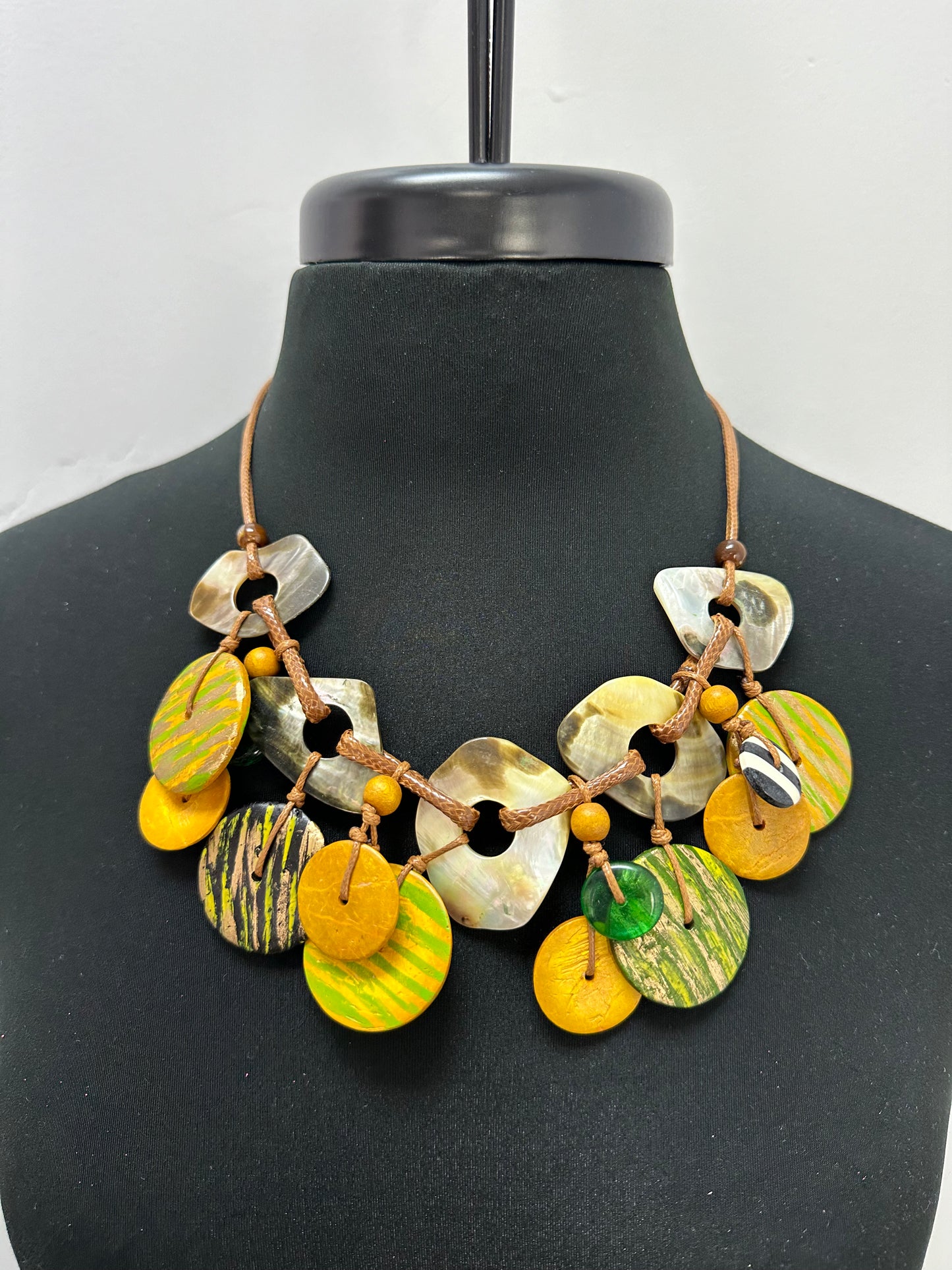 Green and Gold Beads Necklace