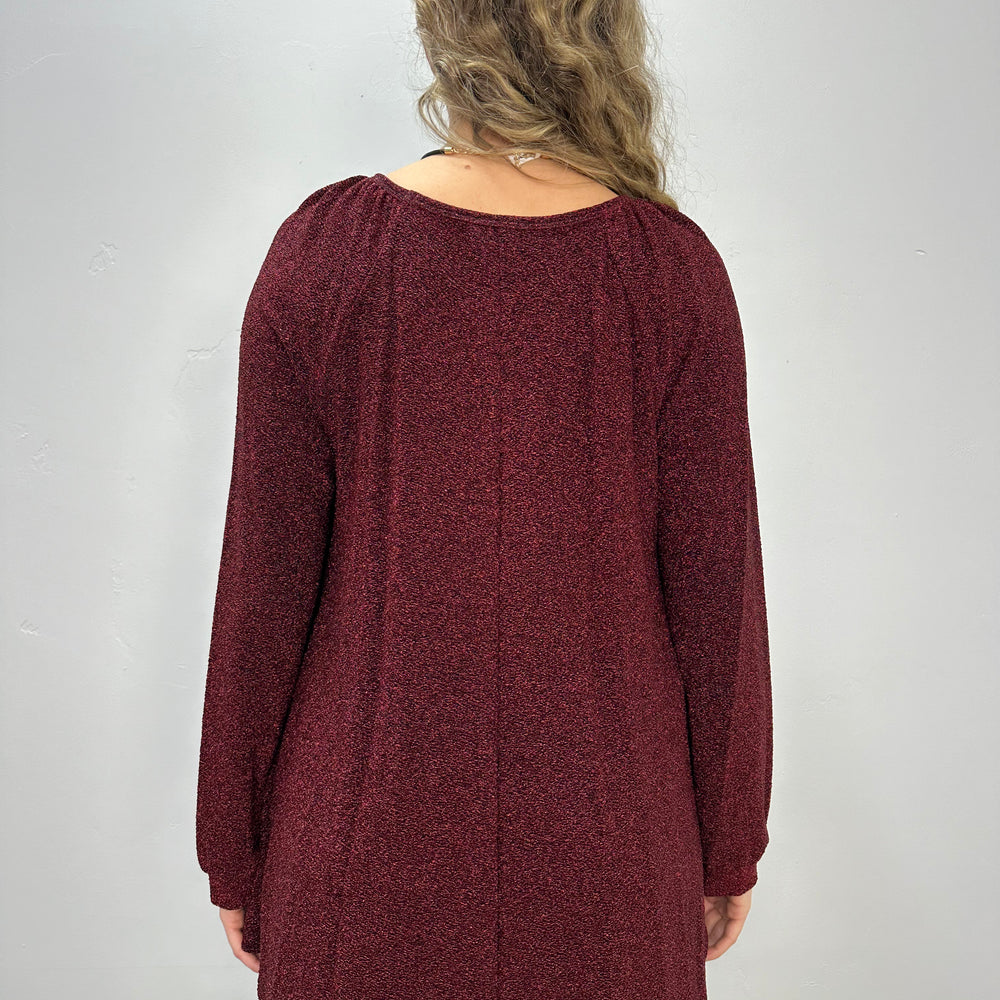 
                  
                    Burgundy Long Sleeve V Neck Top
                  
                