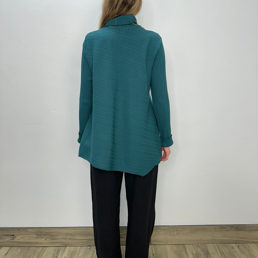 
                  
                    Teal Ribbed Asymmetric Roll Neck Top
                  
                