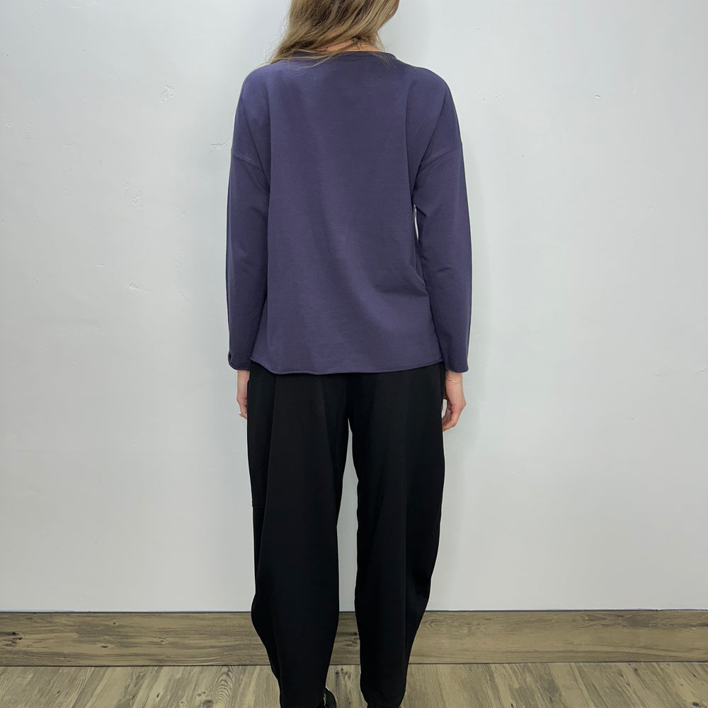 
                  
                    Plum Long Sleeve Top with Asymmetrical Zipper
                  
                