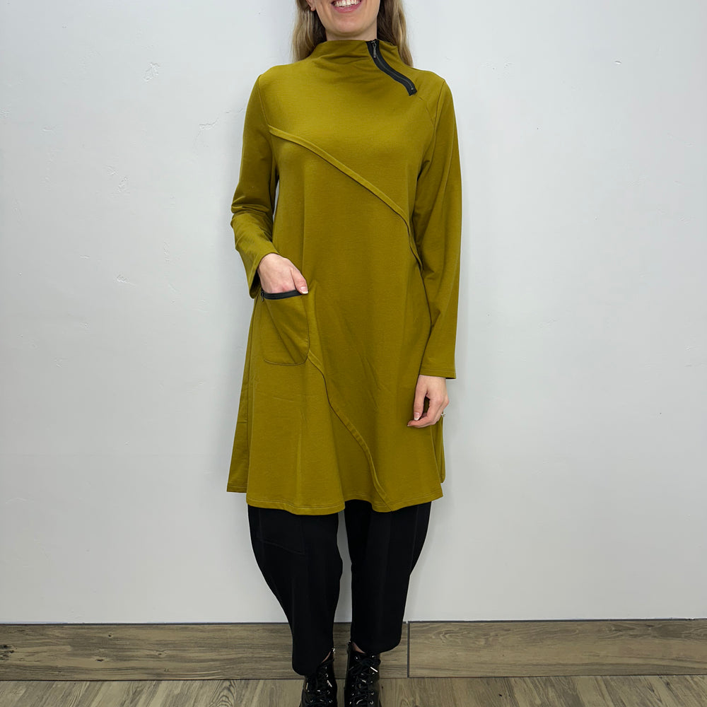 Marsh Avocado Long Sleeve French Terry Dress