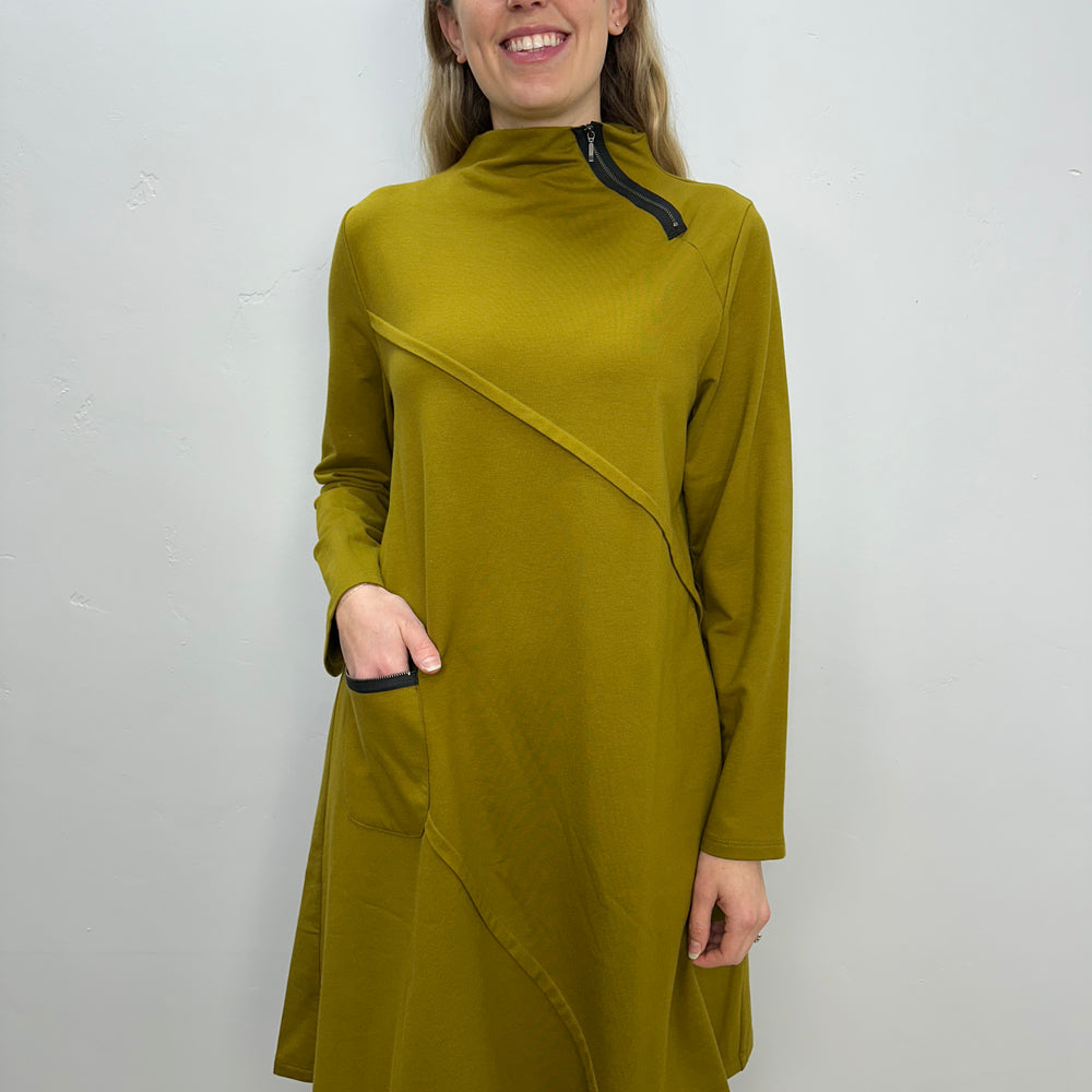 Marsh Avocado Long Sleeve French Terry Dress