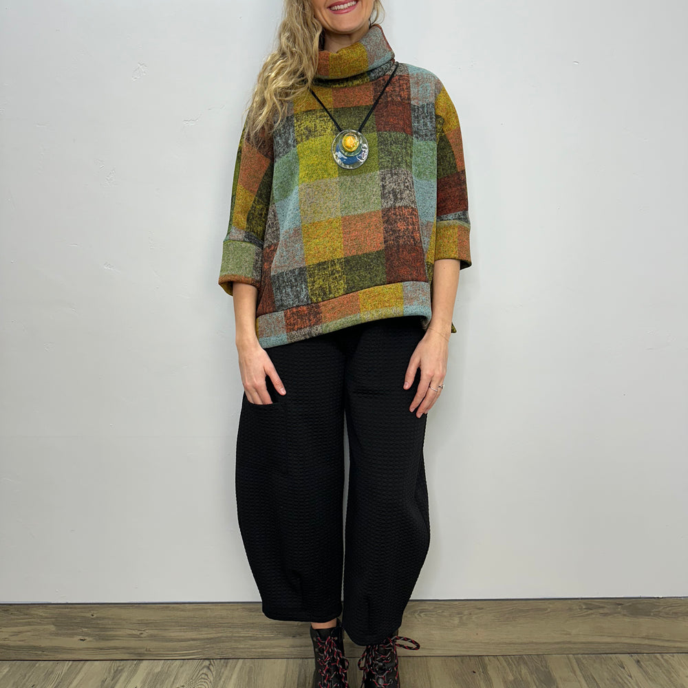 
                  
                    Prairie Fleece Plaid Roll Neck Top
                  
                