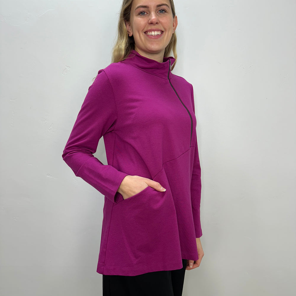 
                  
                    Fuchsia French Terry High Neck Tunic
                  
                