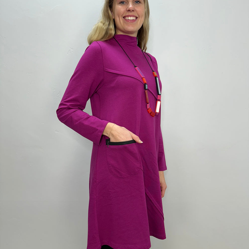 
                  
                    Fuchsia Pink Long Sleeve French Terry Dress
                  
                