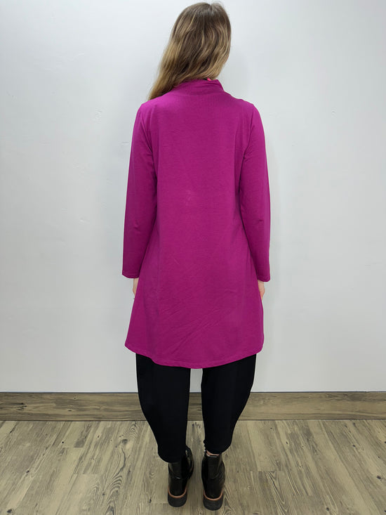 Fuchsia Pink Long Sleeve French Terry Dress