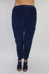 Denim Blue Baby Whale Corduroy Patch Pocket Pants