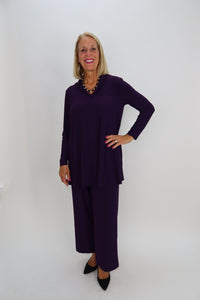 Mulberry Purple Cowl Neck Aline Top