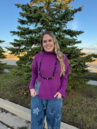 Violet Purple Denim Sweater - One Size