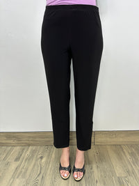 Black ITY Long Pant with Side Notch and Button