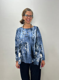 ITY Blue Thoughts Marsha Shark-bite Tunic