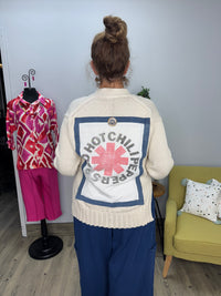 Red Hot Chili Peppers Cream Rockstar Cardigan - One Size