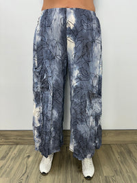 Gray Skies Scribble Crinkle Full Length Pant